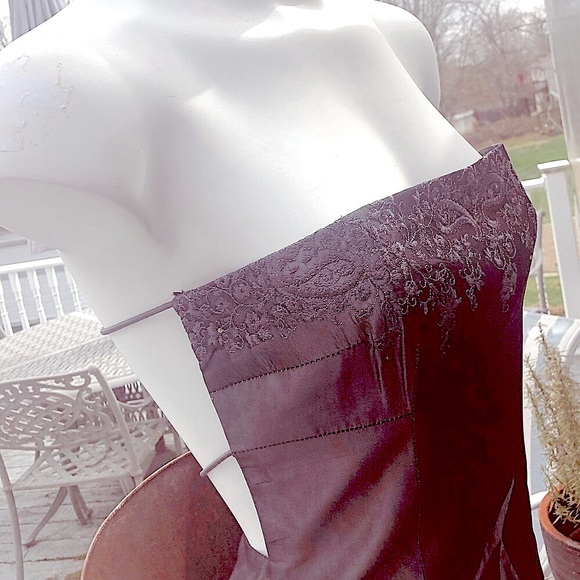 Shelli Segal Laundry silver grey backless strapless gown Cruise Prom Wedding 4 - Picture 4 of 13